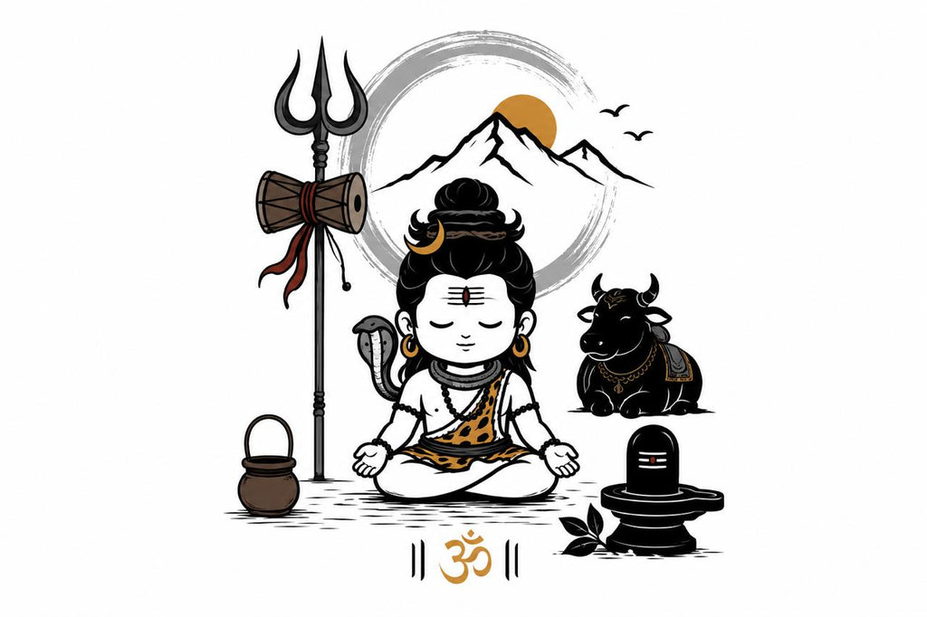 MOSO × Shiva Minimal Graphic T-Shirt – White | Regular Fit | Limited Edition