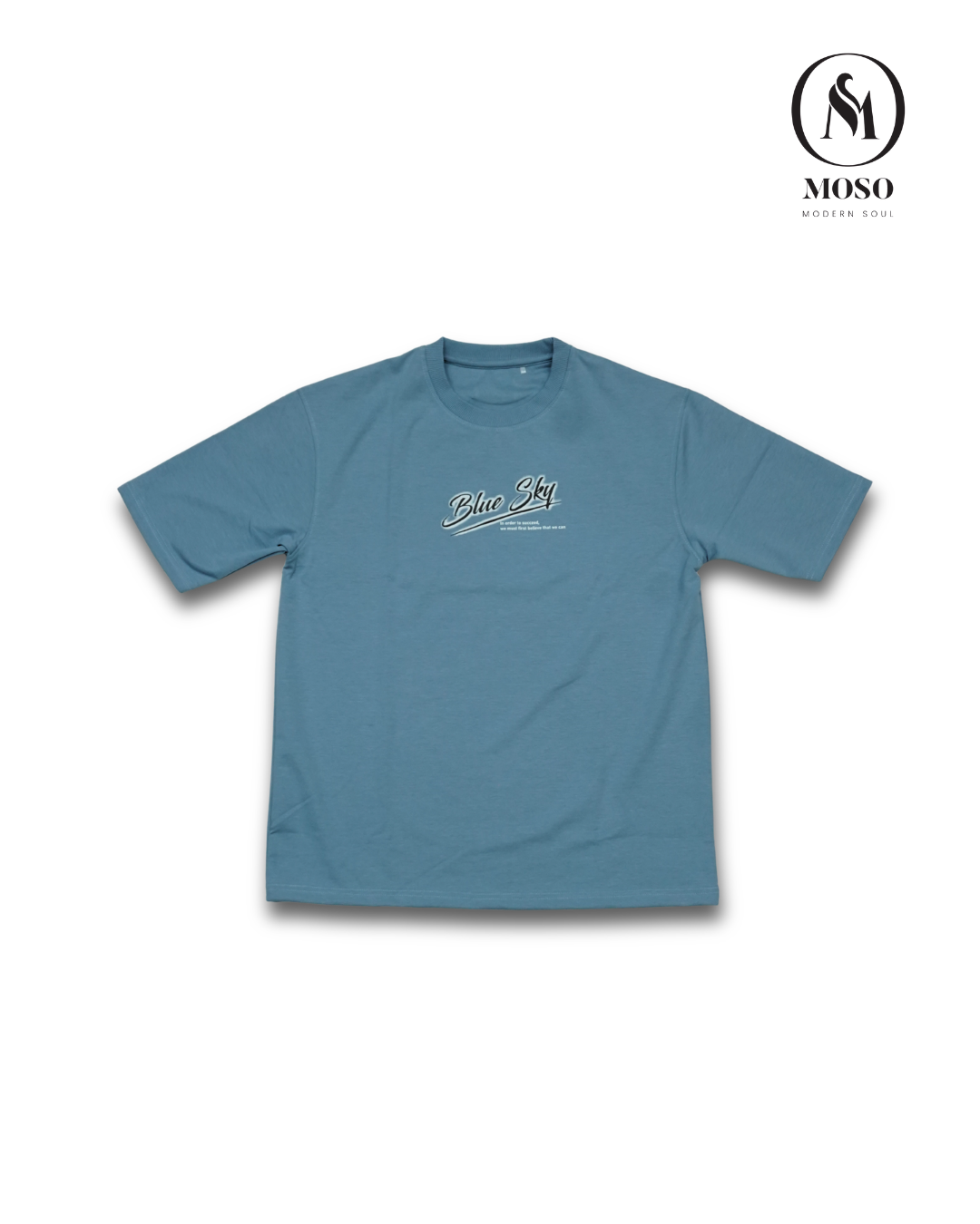 MOSO "Blue Sky" Oversized Tee – Slate Blue