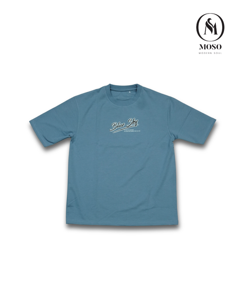 MOSO "Blue Sky" Oversized Tee – Slate Blue