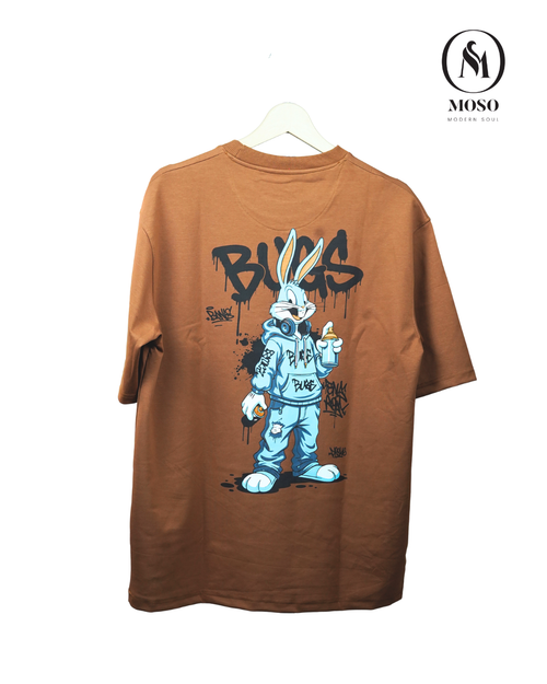 MOSO BUNKS Graphic Oversized T-Shirt – Coffee Brown