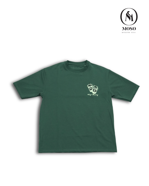 MOSO "Boba Game" Oversized Tee – Forest Green