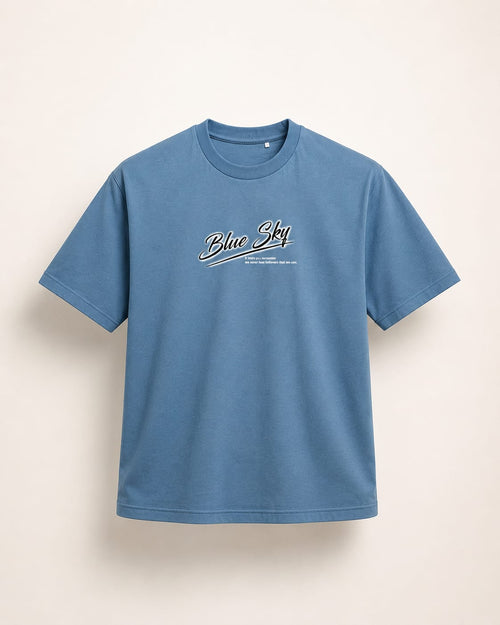 MOSO "Blue Sky" Oversized Tee – Slate Blue