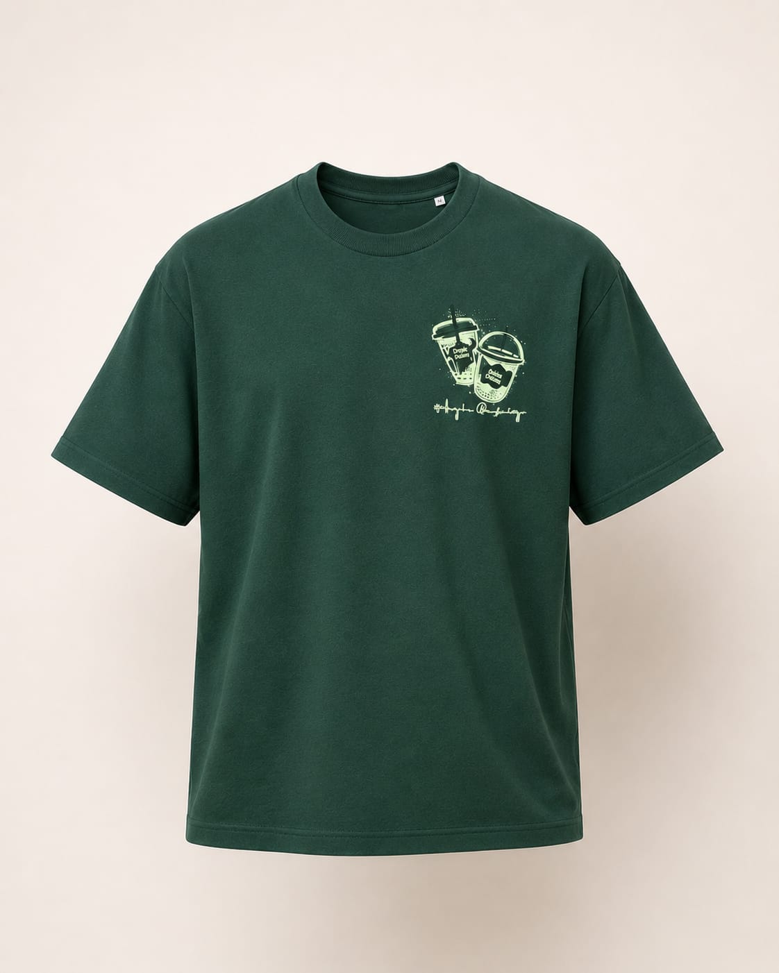 MOSO "Boba Game" Oversized Tee – Forest Green