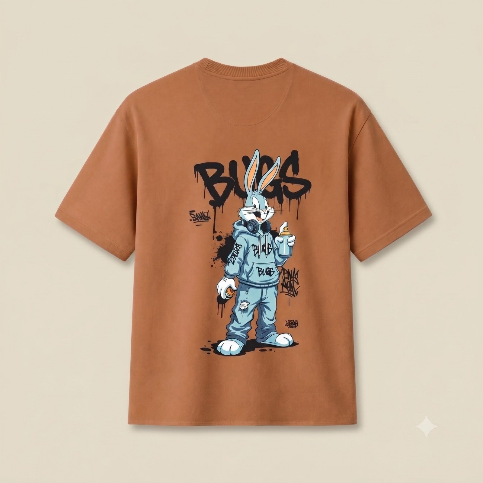 MOSO BUNKS Graphic Oversized T-Shirt – Coffee Brown